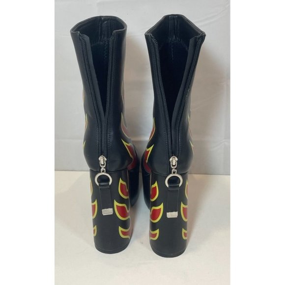 La Moda Sizzlin Hot Platform Ankle Boots Women Size 7 Leather Chunky Heel Bootie - Picture 7 of 12